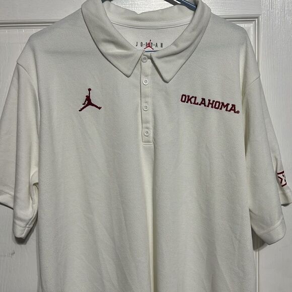 🔥🔥 OKLAHOMA OU SOONERS Jordan Dri-Fit Polo Shirt - Men Sz XL - EXCELLENT - Picture 2 of 10